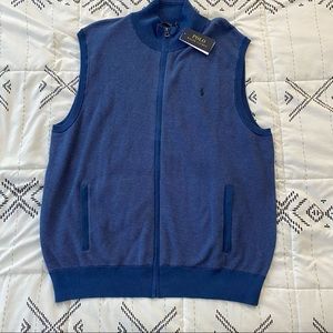Polo Ralph Lauren Full-Zip Sweater Vest |Blue | NEW with tags | Men’s 2XL XXL